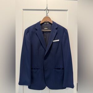 Boss Italian Fabric Slim Fit Blue Blazer